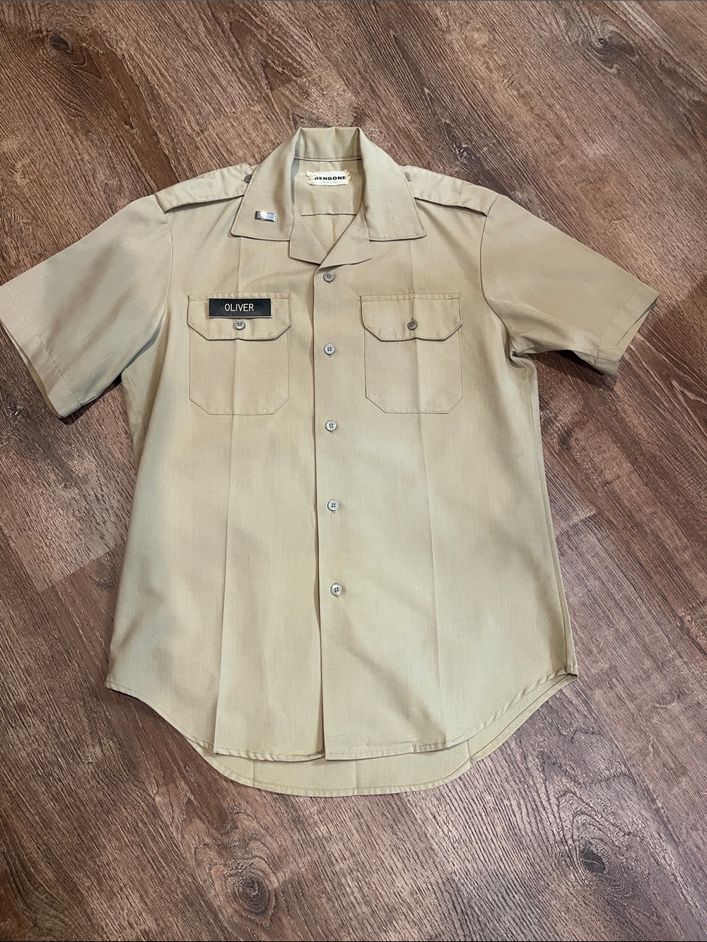 MILITARY US MARINE CORPS khaki short sleeve shirt MEDIUM 1176